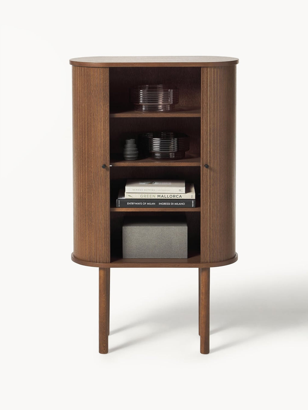 Calary Highboard with Fluted Front — Brown