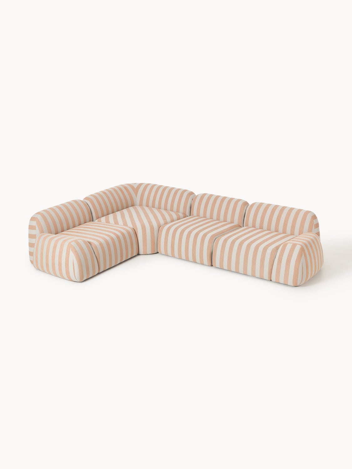 Wolke Modular Striped Corner Sofa (4-seater) — Oatmeal