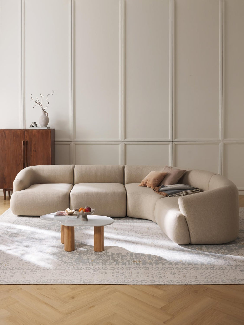 Sofia Modular Corner Sofa (4-seater) — Blush