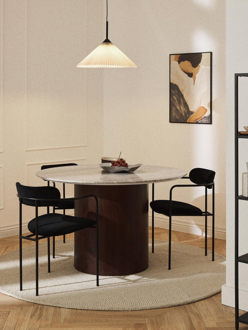Abby Round Marble-Dining Table, Ø 120 cm — Anthracite