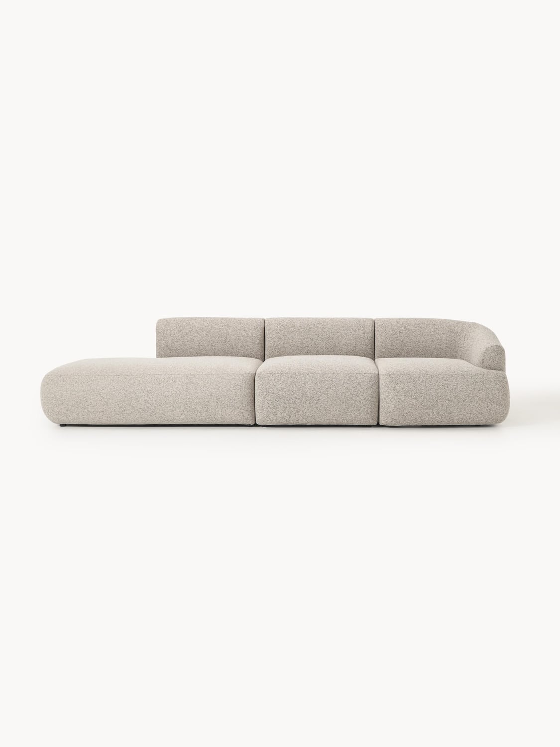 Sofia Modular Bouclé-Chaise (2-seater) — Oatmeal
