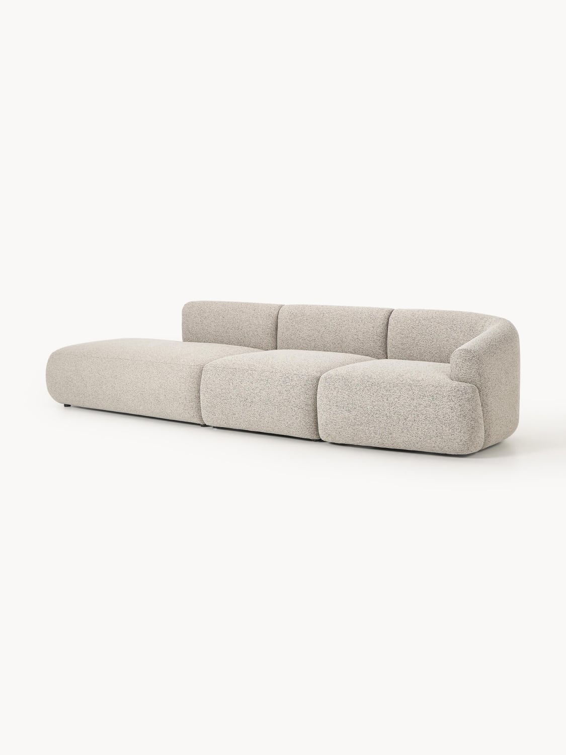 Sofia Modular Bouclé-Chaise (2-seater) — Oatmeal