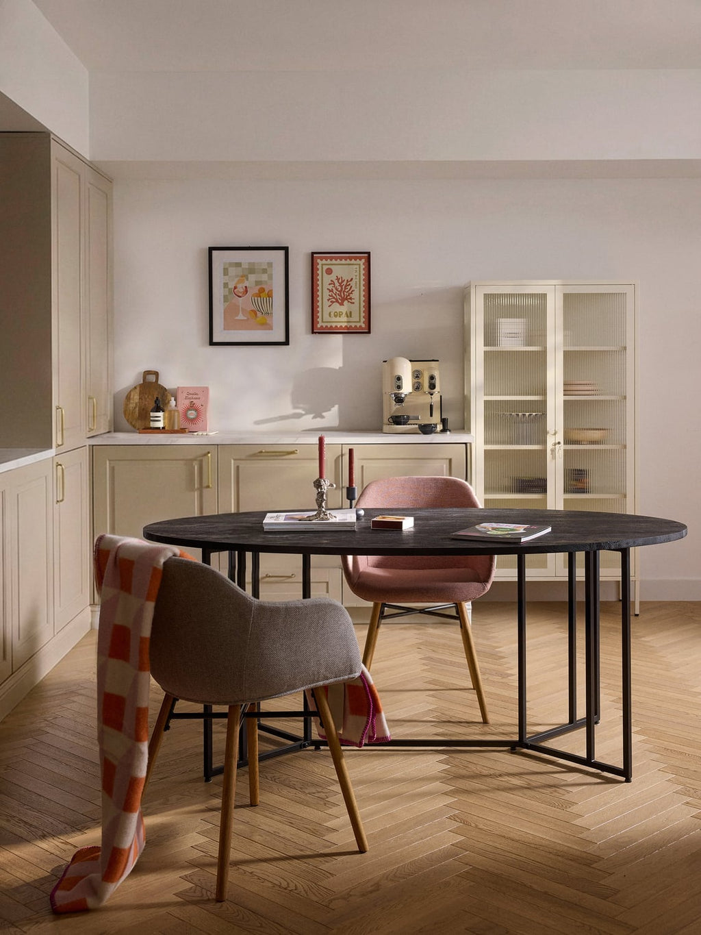 Luca Oval Dining Table in Mango Wood, in various sizes — Grey