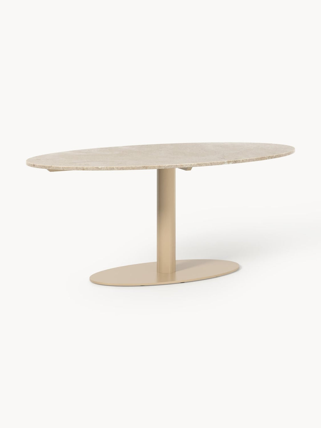 Miley Oval Marble-Dining Table, 180 x 90 cm — Beige