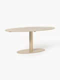 Miley Oval Marble-Dining Table, 180 x 90 cm — Beige