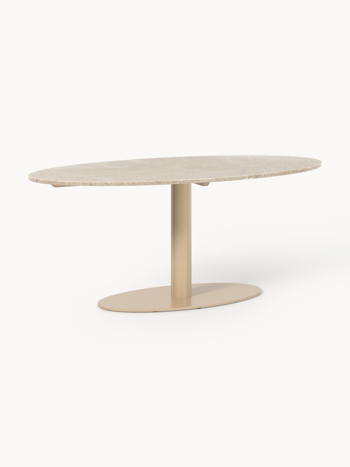 Miley Oval Marble-Dining Table, 180 x 90 cm — Beige