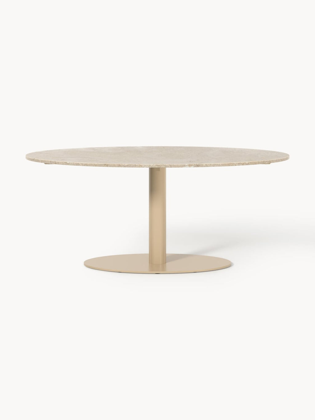 Miley Oval Marble-Dining Table, 180 x 90 cm — Beige