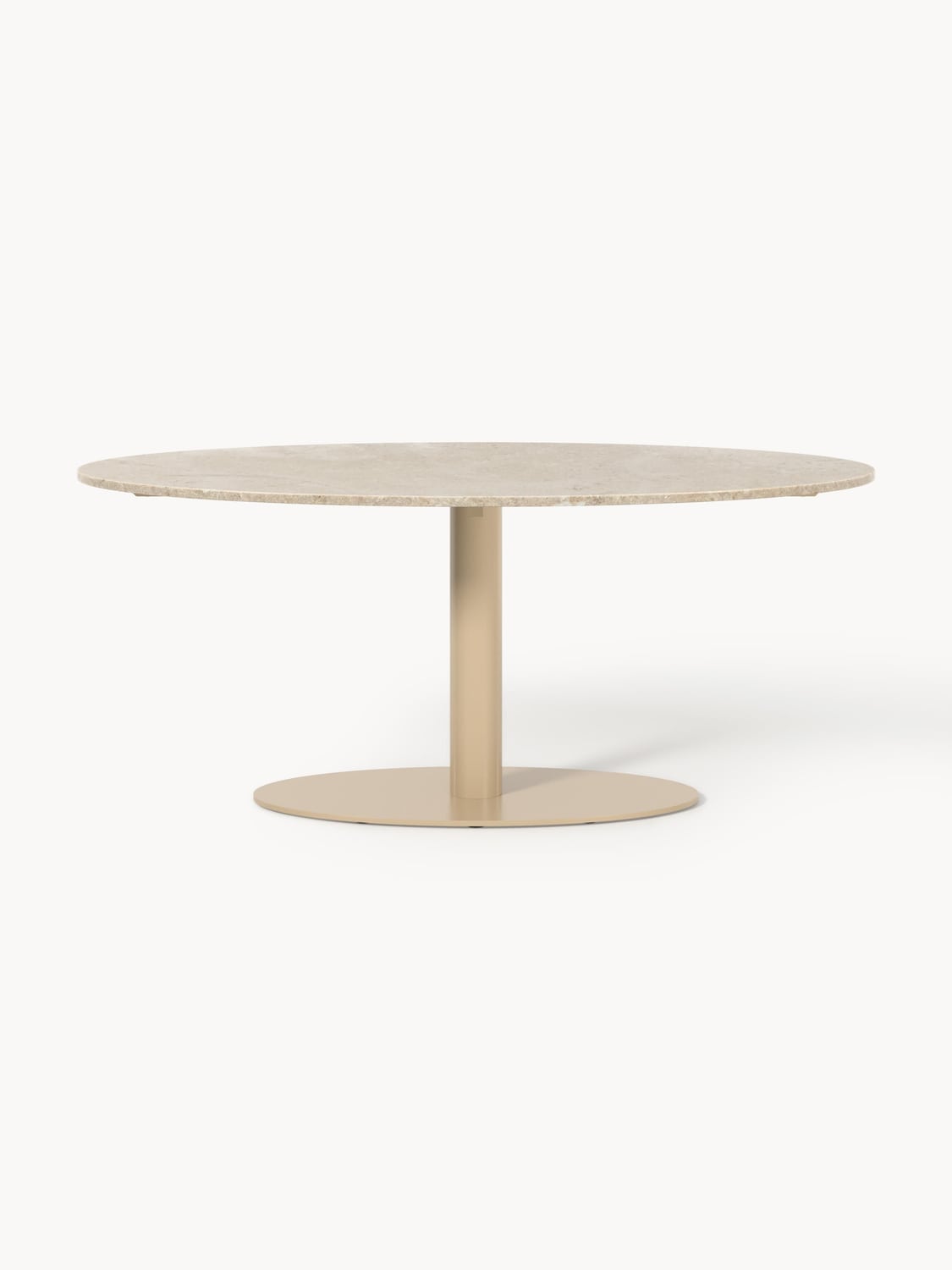 Miley Oval Marble-Dining Table, 180 x 90 cm — Beige
