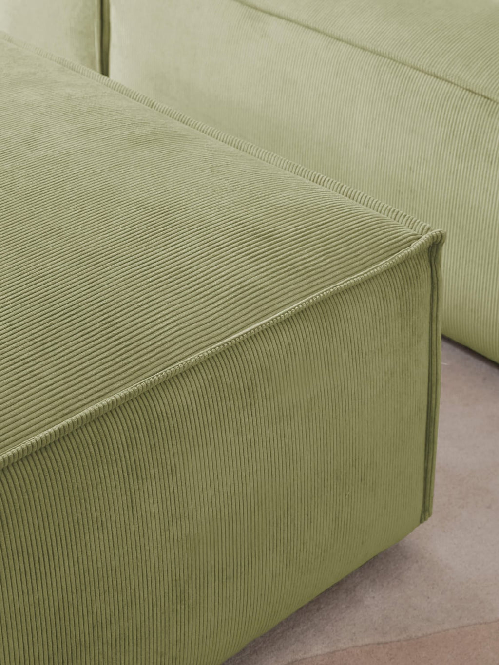 Lennon Sofa Ottoman in Corduroy — Mushroom