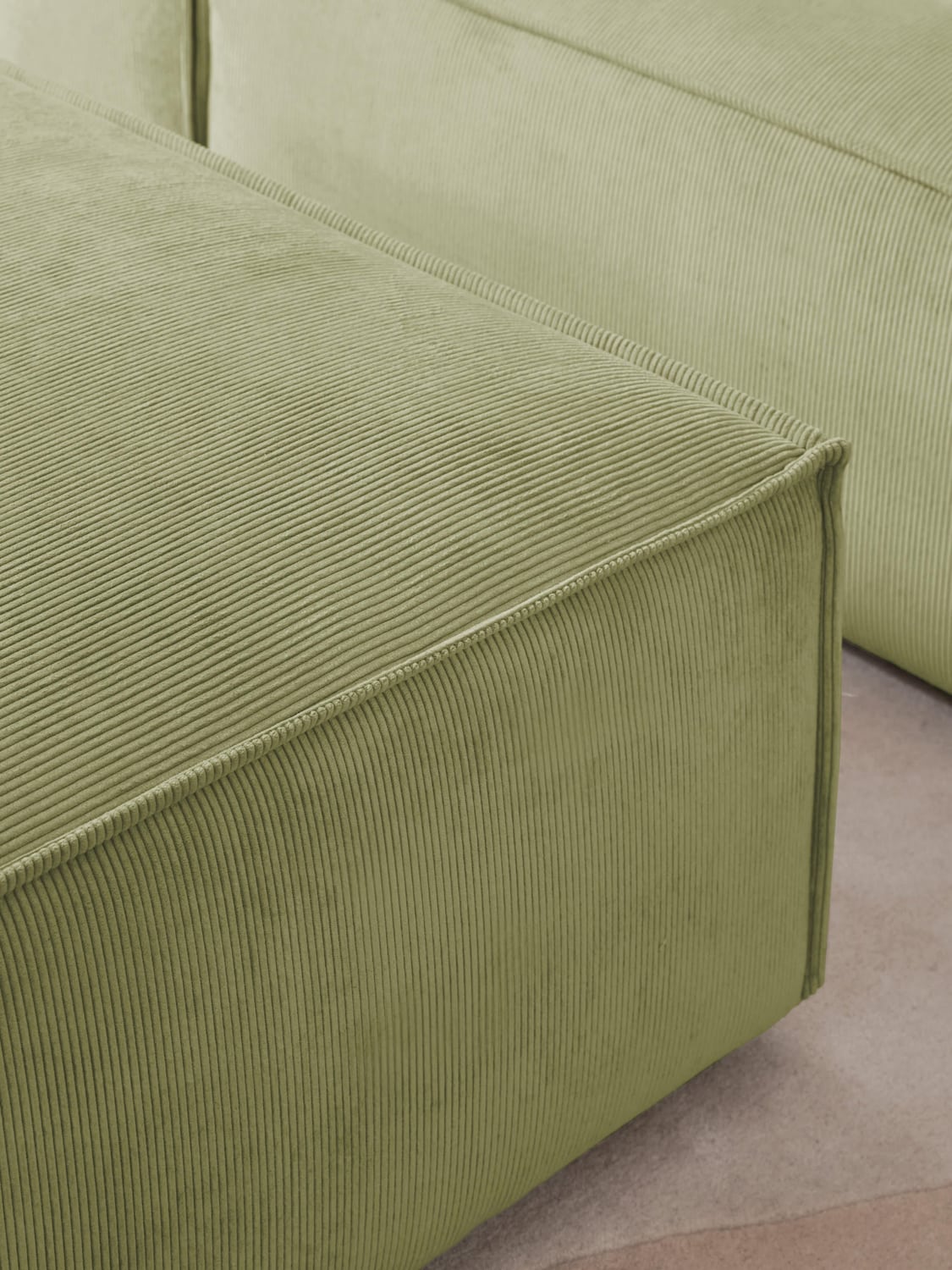 Lennon Sofa Ottoman in Corduroy — Mushroom