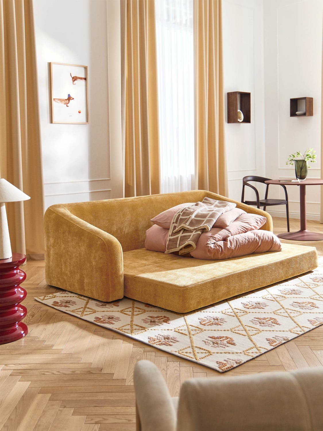 Eliot Sofa Bed (3-seater) — Camel