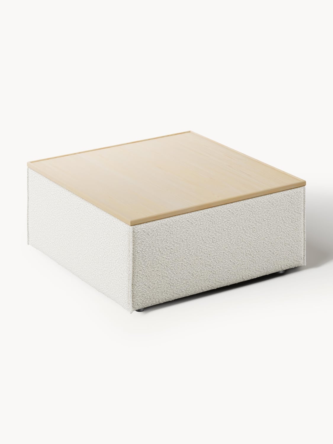 Lennon Sofa Ottoman in Bouclé with Storage — Pearl Grey