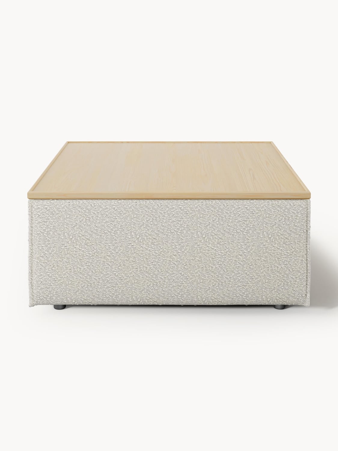 Lennon Sofa Ottoman in Bouclé with Storage — Pearl Grey