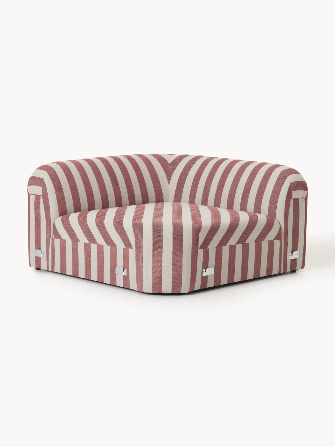 Wolke Round Striped Corner Module — Greige