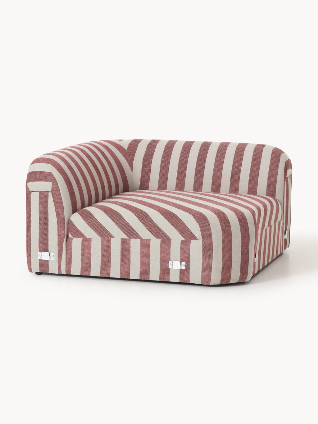 Wolke Round Striped Corner Module — Greige