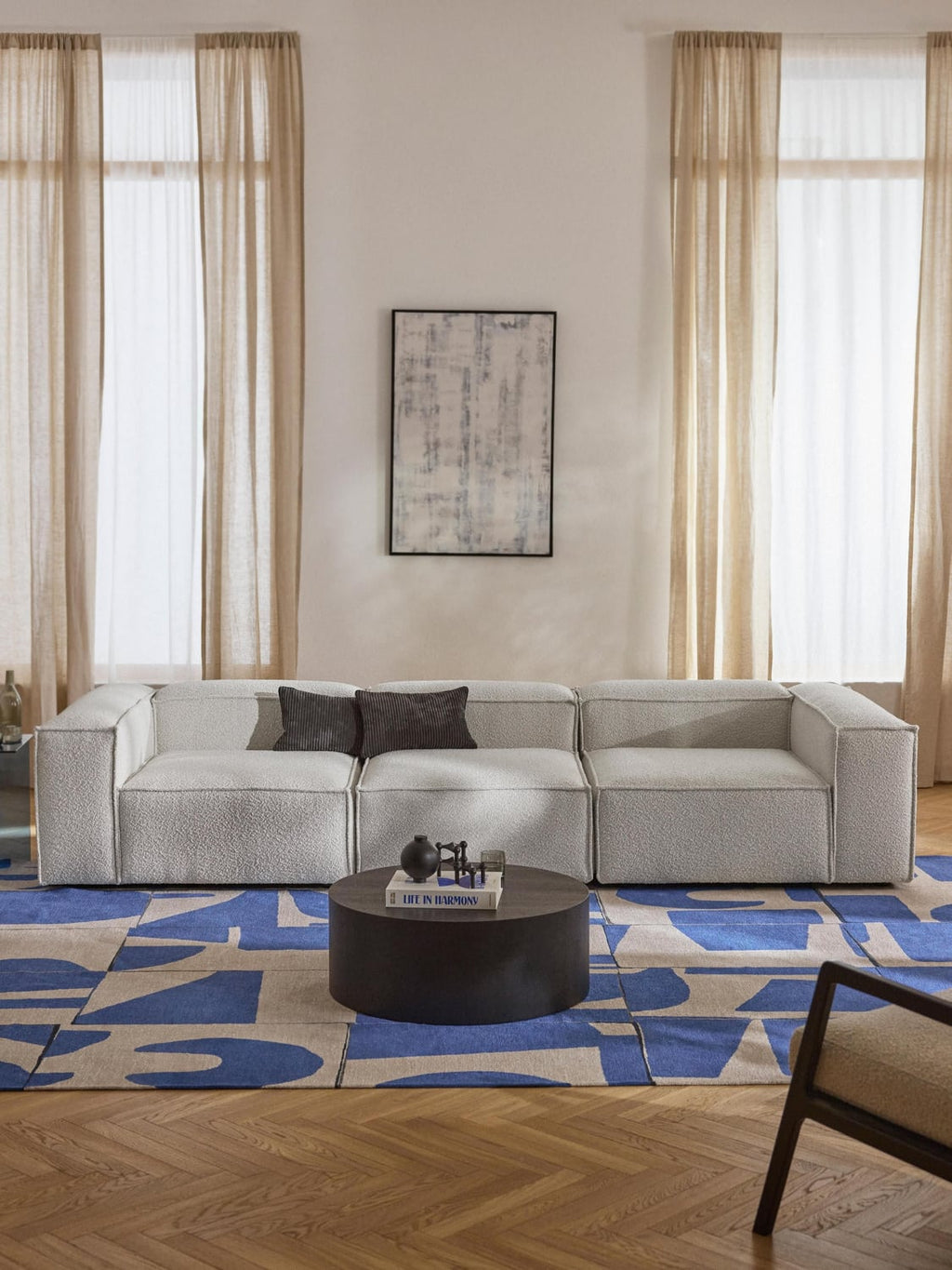 Lennon Modular Sofa (4-seater) in Bouclé — Off-White