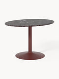 Miley Oval Marble-Dining Table, 120 x 90 cm — Dark Grey