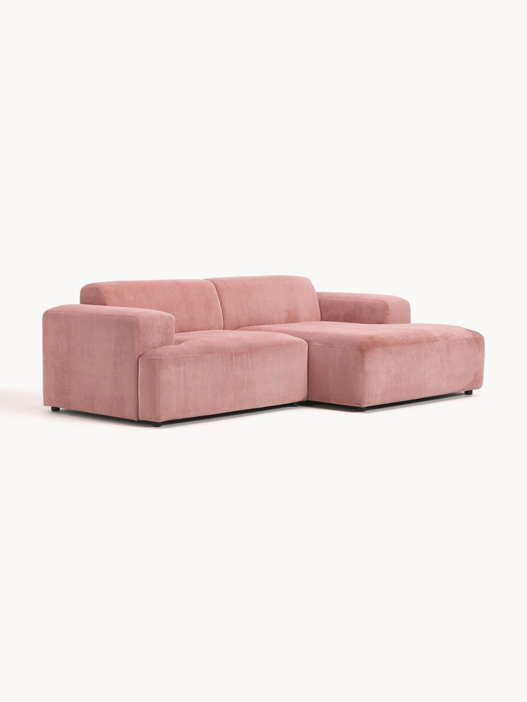 Melva Corduroy Corner Sofa (3-seater) — Warm Grey