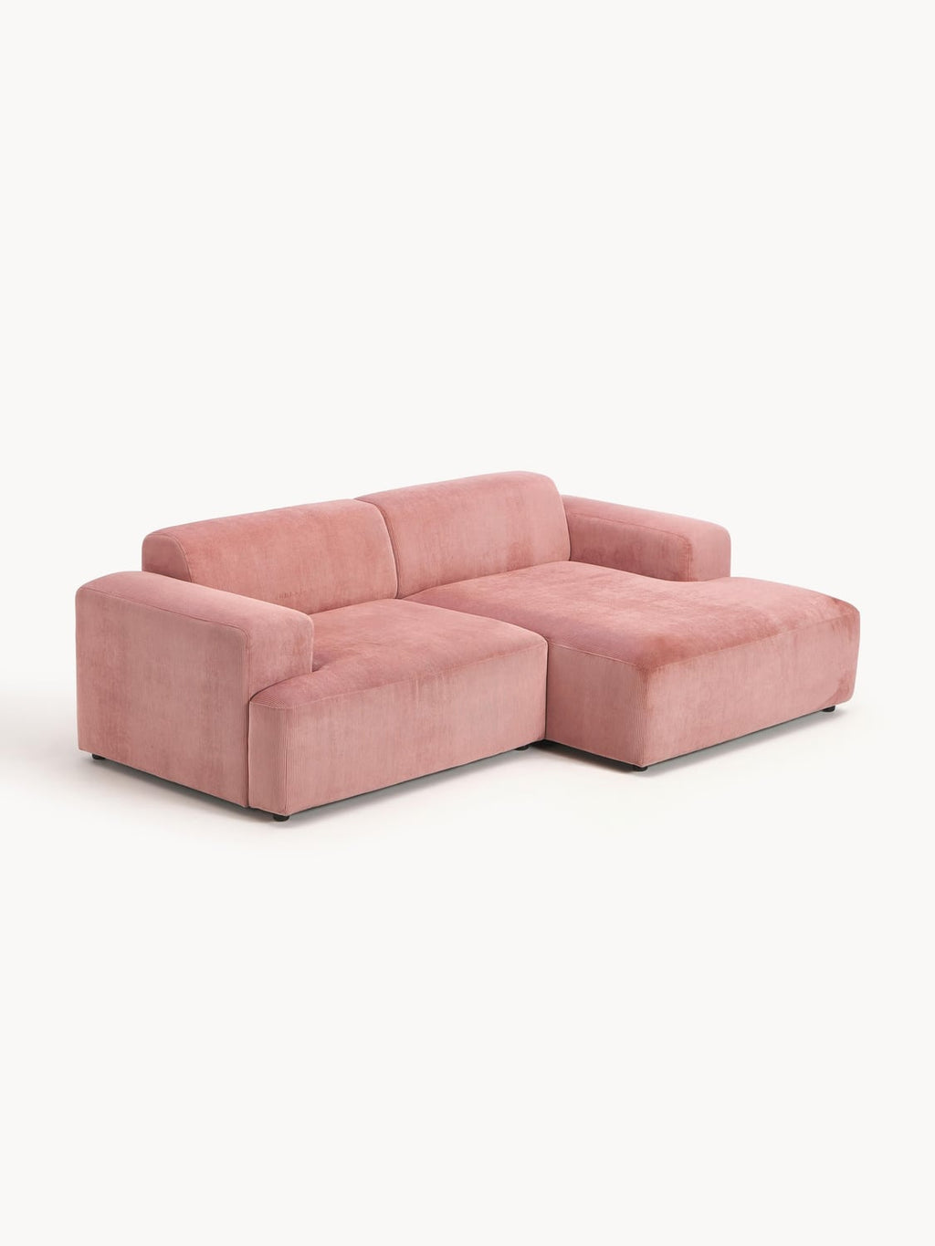 Melva Corduroy Corner Sofa (3-seater) — Warm Grey