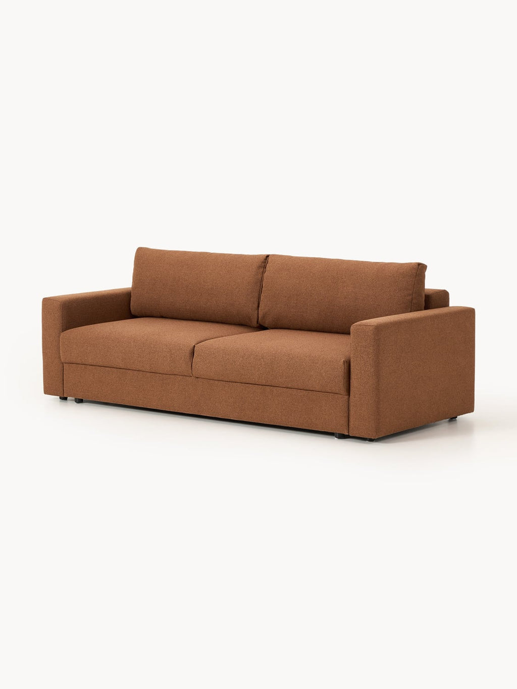 Tasha Bouclé-Sofa Bed (3-seater) with Storage — Caramel
