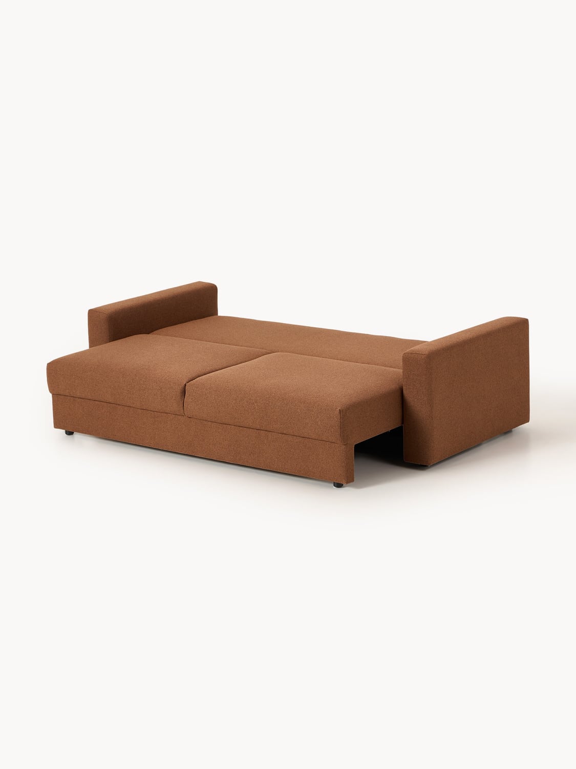 Tasha Bouclé-Sofa Bed (3-seater) with Storage — Caramel