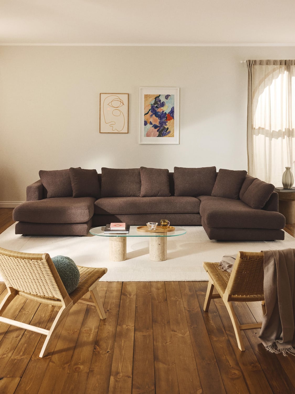 Tribeca XL Bouclé Sofa — Dark Grey
