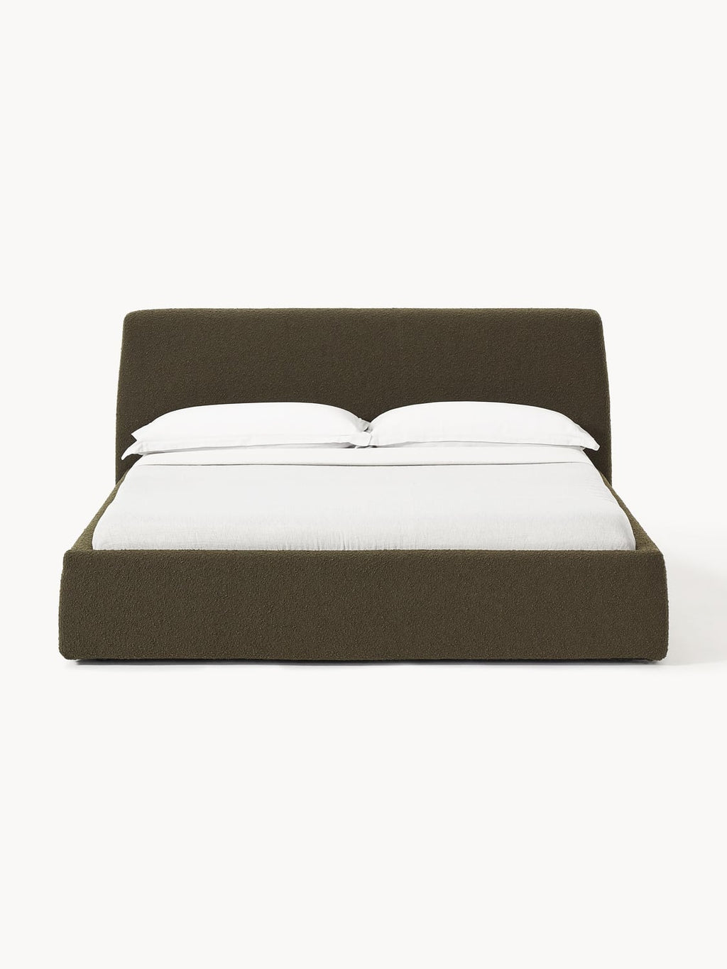 Cloud Bouclé Upholstered Bed with Storage — Dark Grey