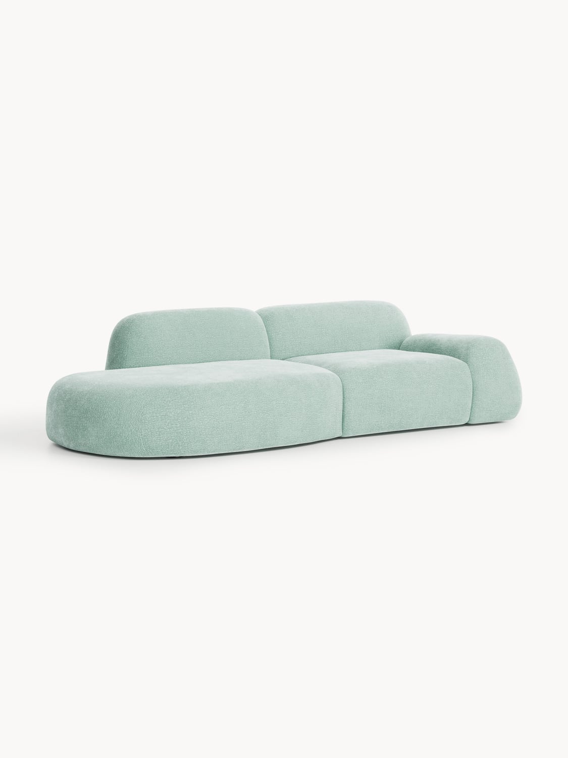 Wolke Modular Sofa (3-seater) with Chaise Longue — Light Grey