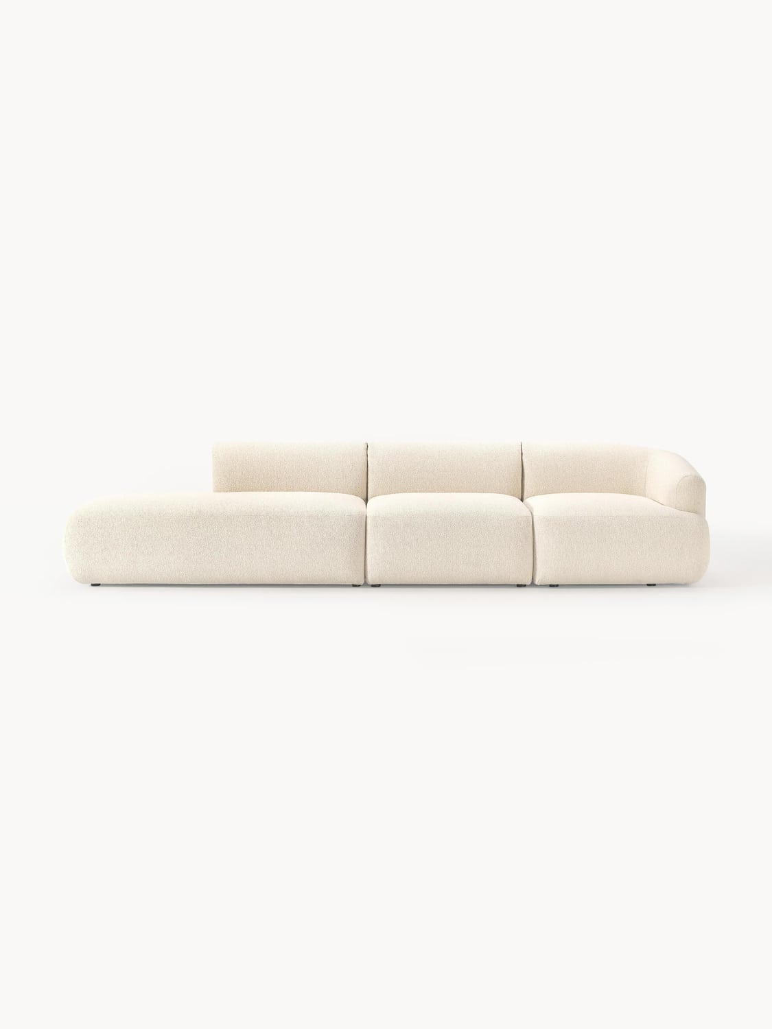 Sofia Modular Bouclé-Chaise (2-seater) — Off-White