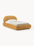 Alba Single Bed in Teddy Bouclé with Storage — Sand