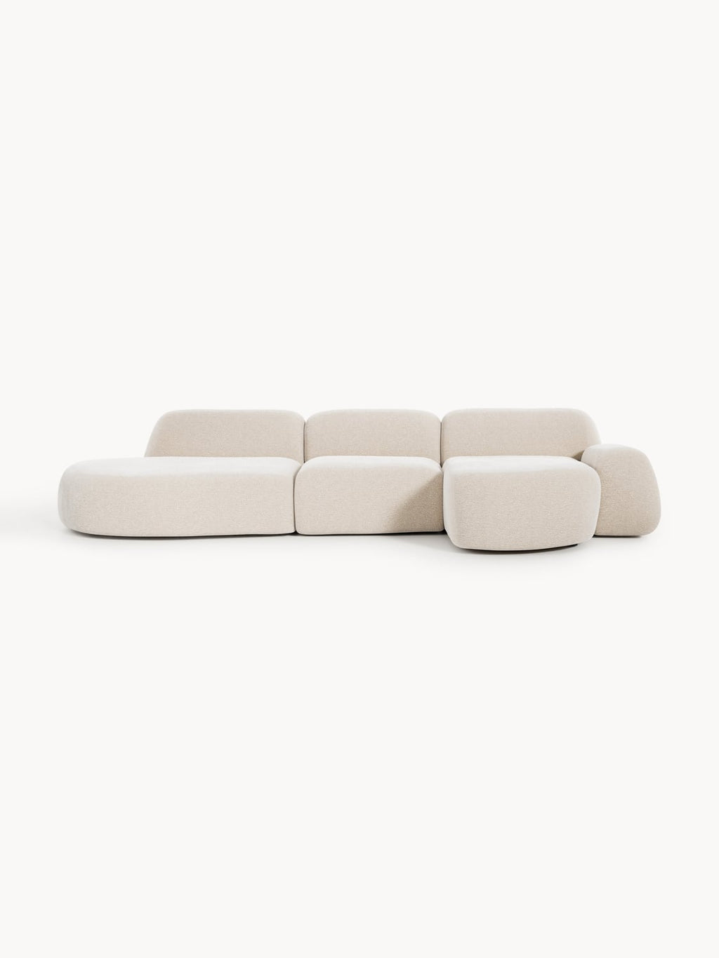 Wolke Modular Corner Sofa (4-seater) with Chaise Longue — Light Grey