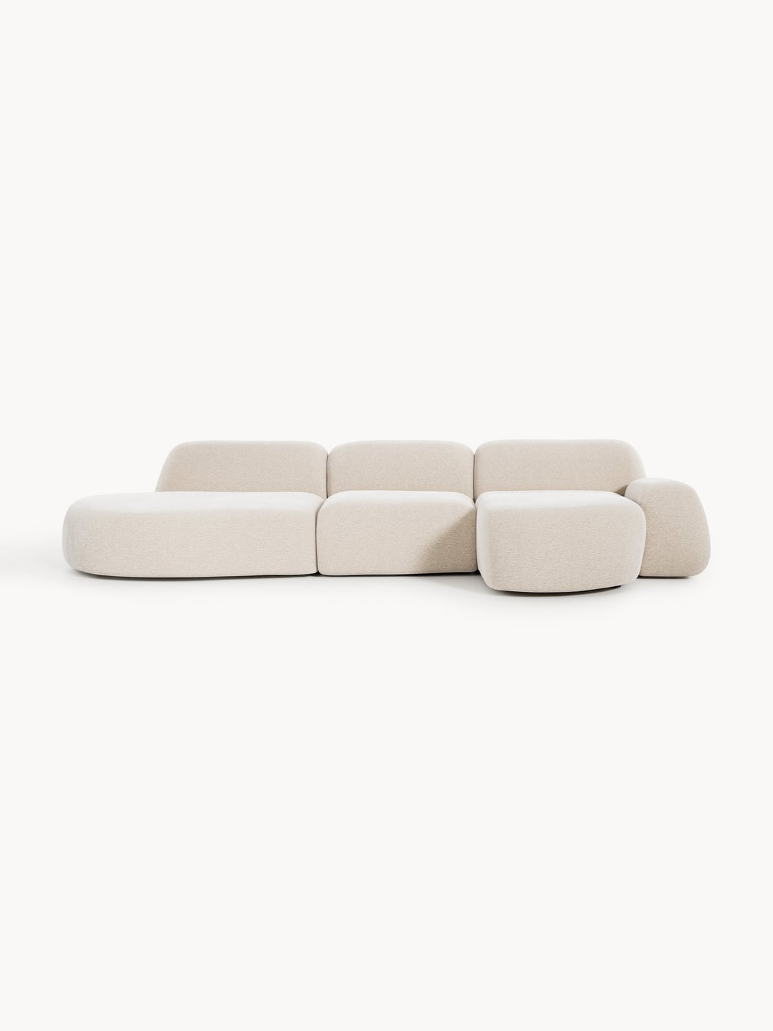 Wolke Modular Corner Sofa (4-seater) with Chaise Longue — Light Grey