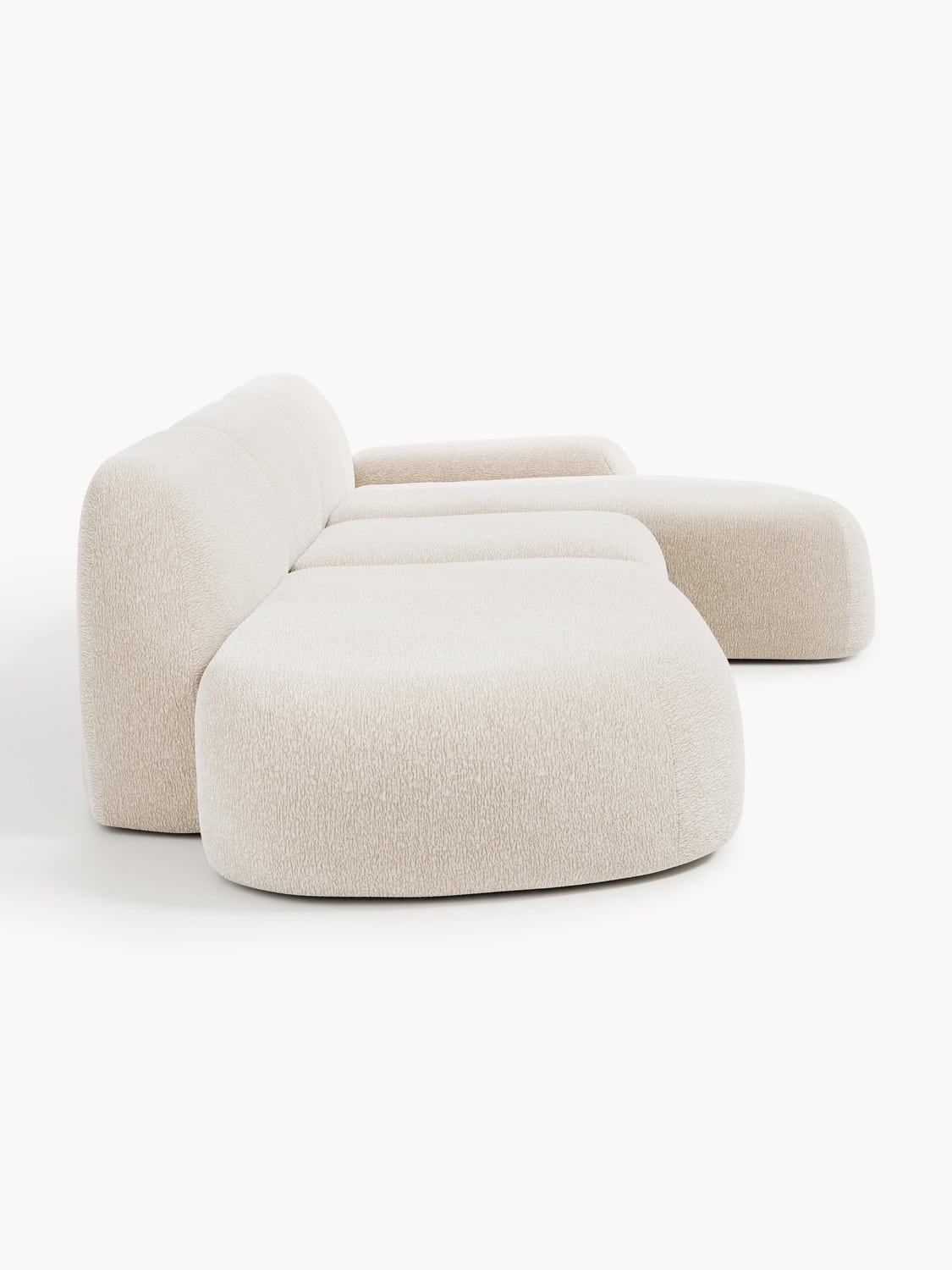 Wolke Modular Corner Sofa (4-seater) with Chaise Longue — Light Grey
