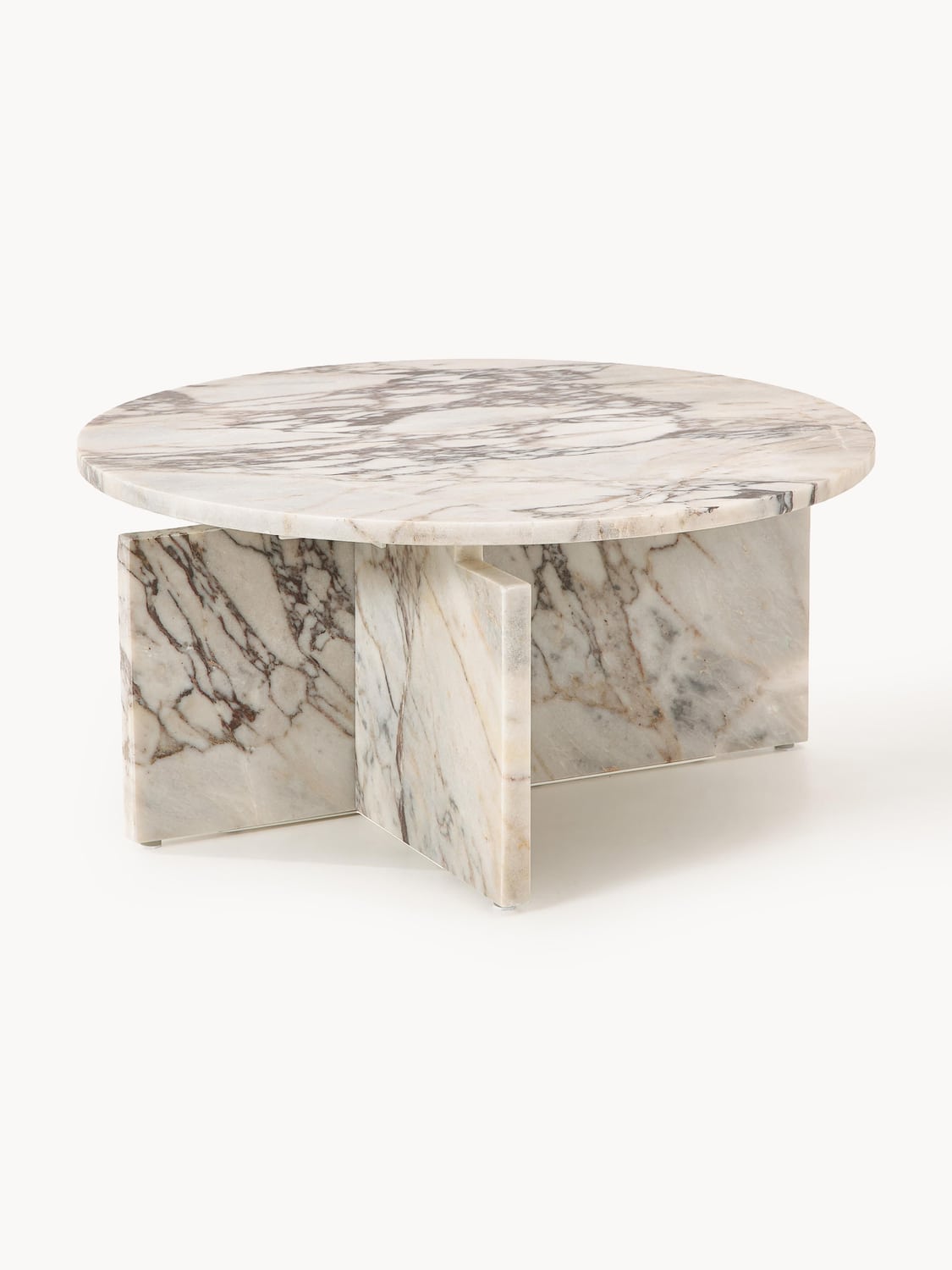 Marisa Round Coffee Table in Calacatta Viola Marble