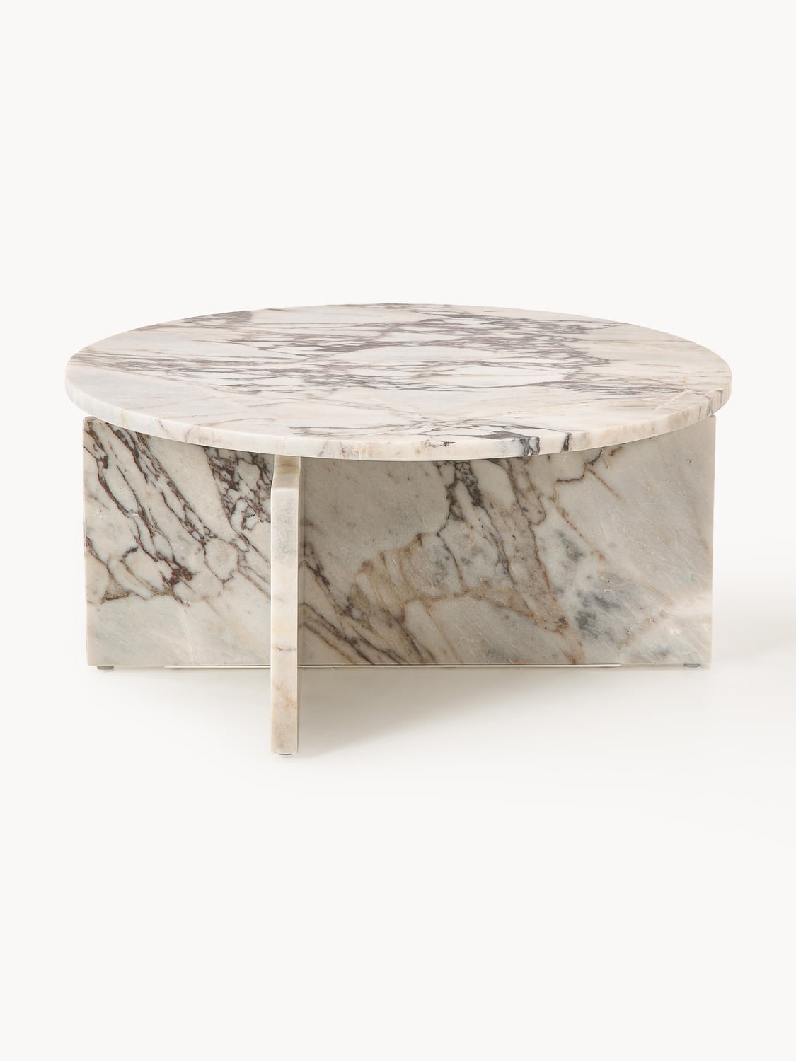 Marisa Round Coffee Table in Calacatta Viola Marble