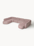 Wolke Modular Striped XL Sofa — Warm Grey