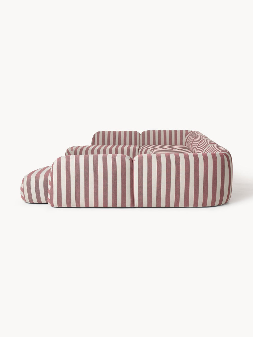 Wolke Modular Striped XL Sofa — Warm Grey