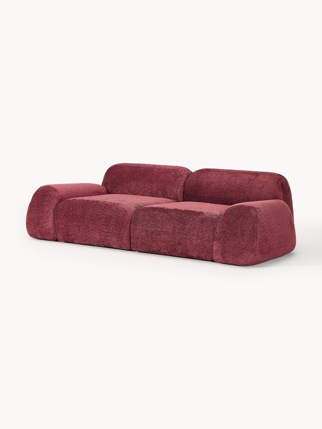 Wolke Modular Teddy Bouclé Sofa (3-seater) — Brown