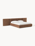 Otis Upholstered Bed with Folding Headboard — Taupe