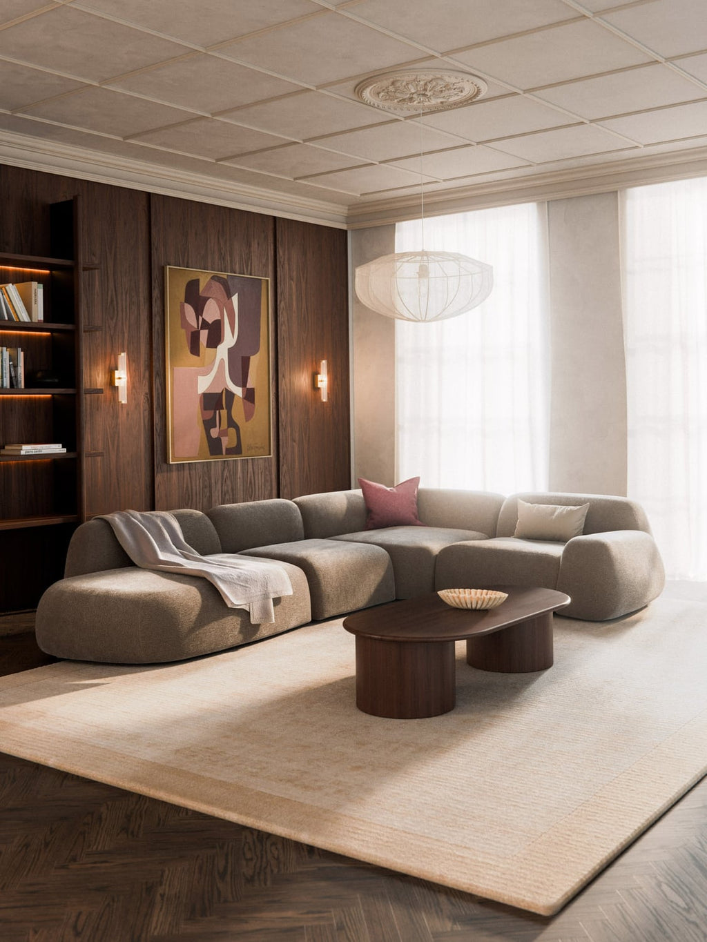 Wolke Modular XL Corner Sofa with Chaise Longue — Oatmeal