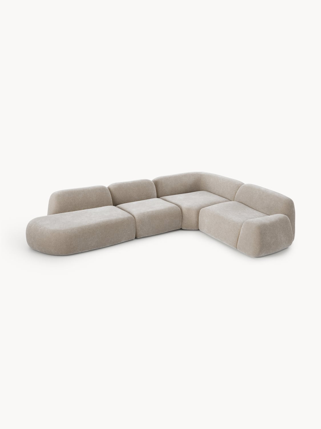 Wolke Modular XL Corner Sofa with Chaise Longue — Oatmeal