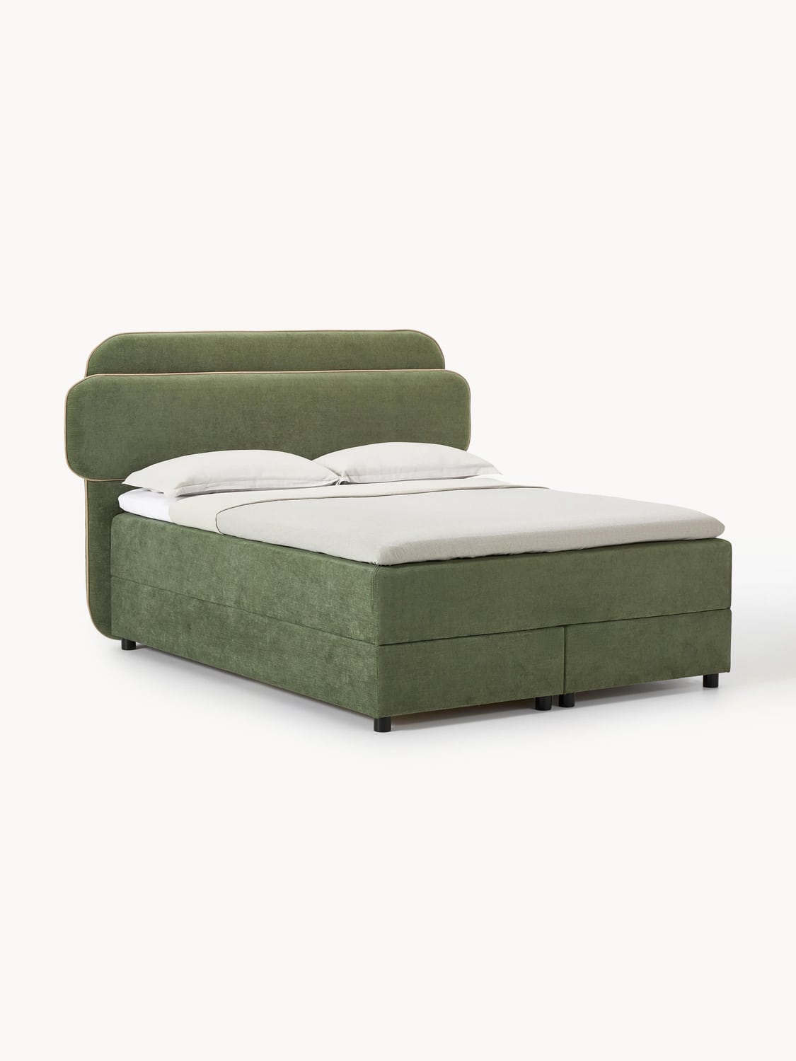 Enrica Box-Spring Bed — Taupe