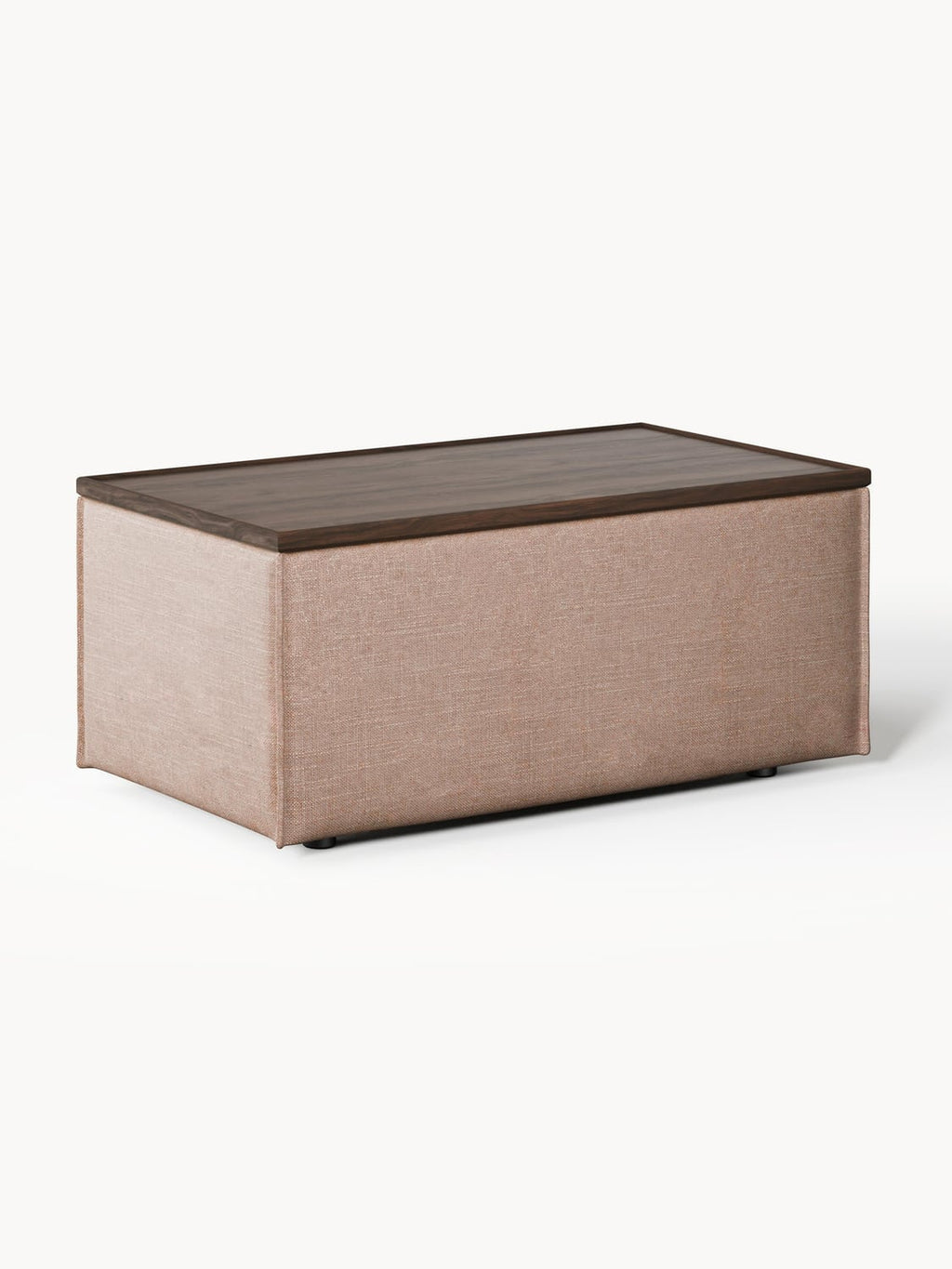 Lennon Sofa Ottoman in Linen Blend with Storage — Taupe