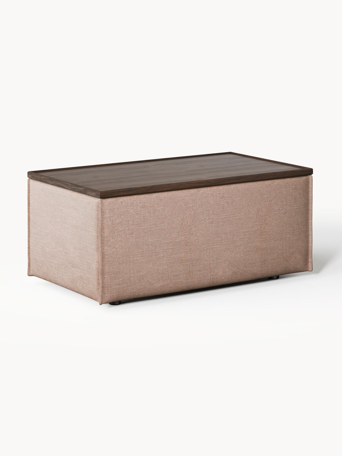 Lennon Sofa Ottoman in Linen Blend with Storage — Taupe