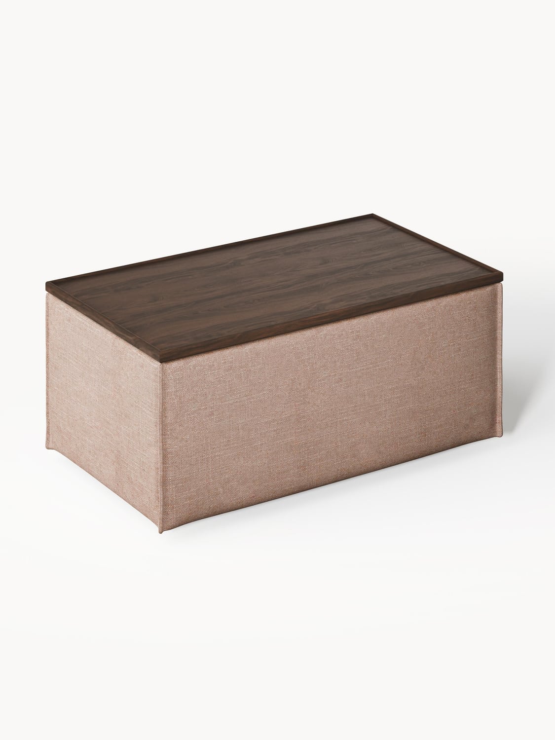 Lennon Sofa Ottoman in Linen Blend with Storage — Taupe