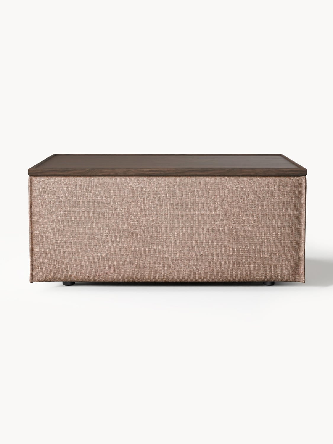 Lennon Sofa Ottoman in Linen Blend with Storage — Taupe