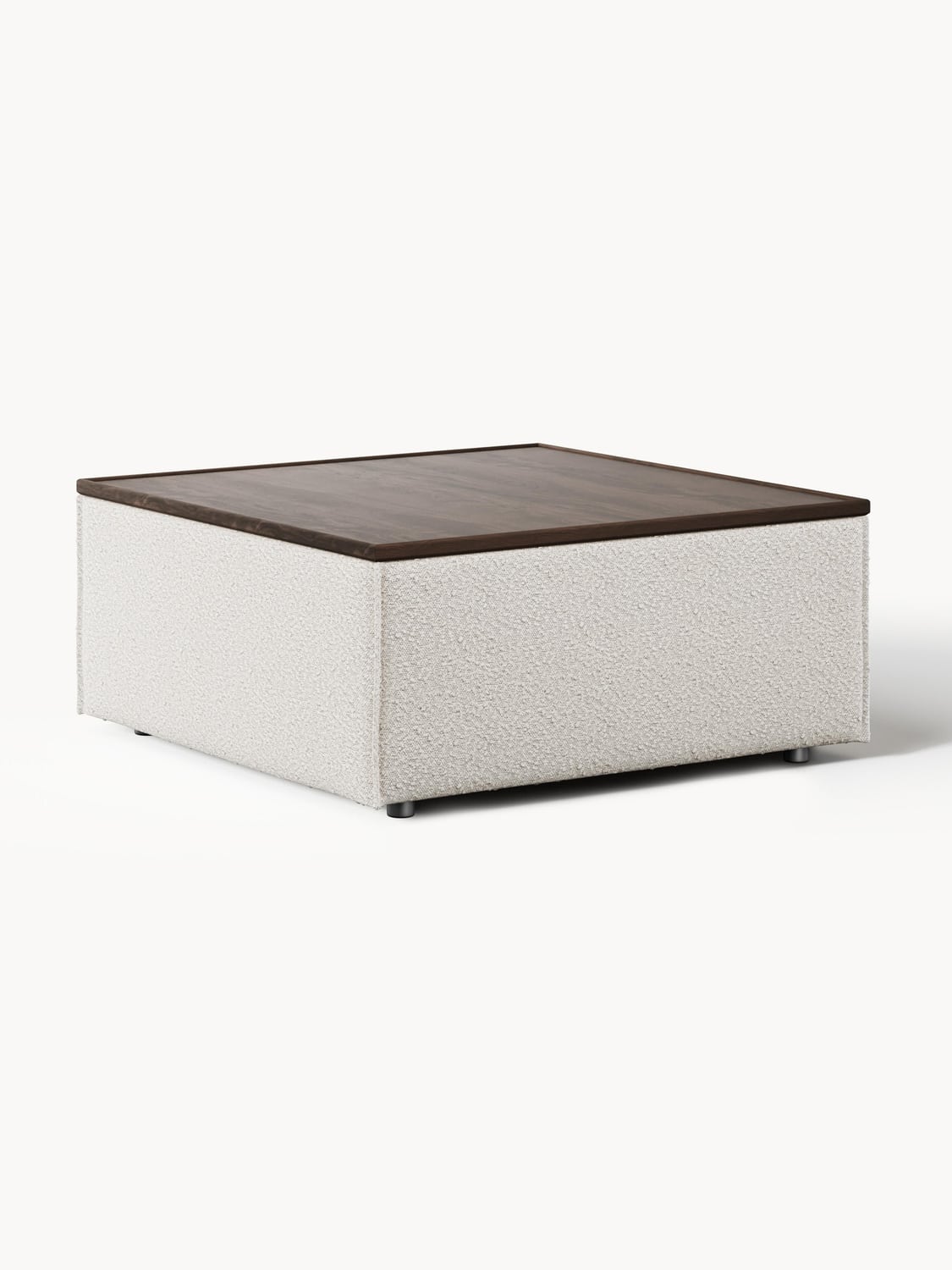Lennon Sofa Ottoman in Bouclé with Storage — Sand Beige