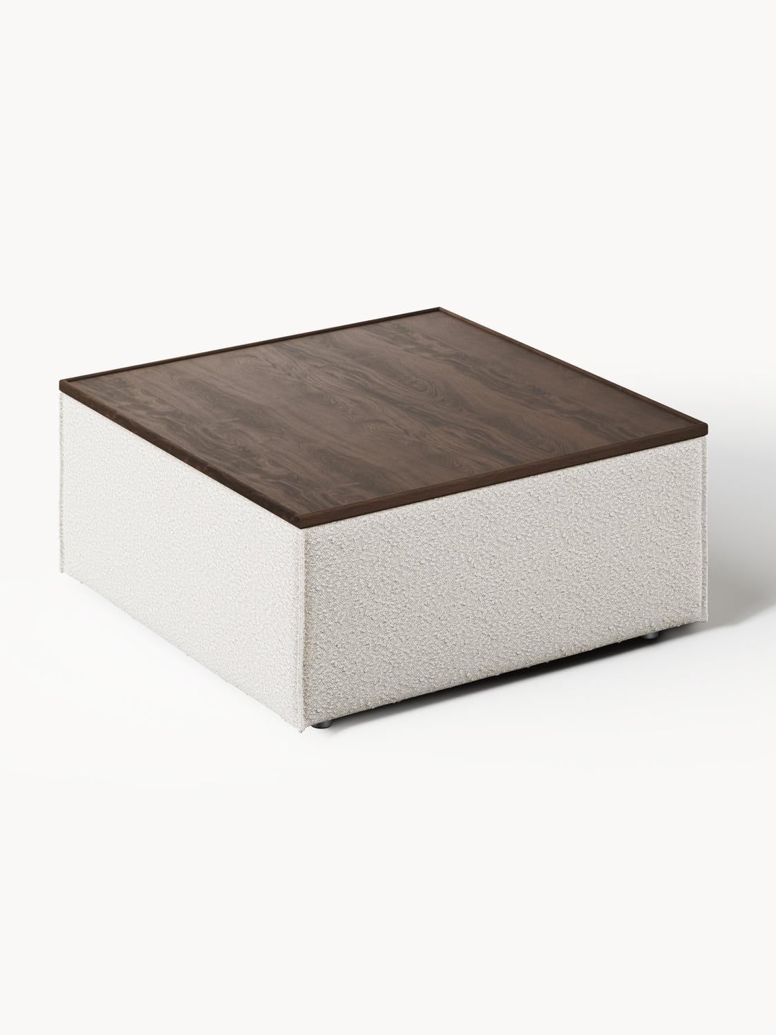 Lennon Sofa Ottoman in Bouclé with Storage — Sand Beige
