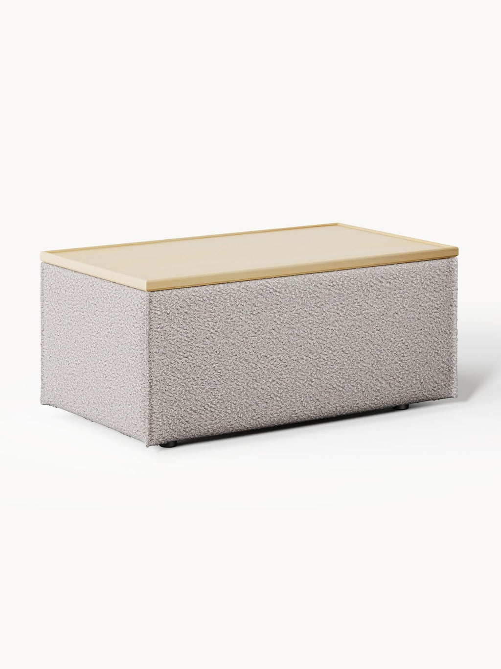 Lennon Sofa Ottoman in Bouclé with Storage — Linen Beige