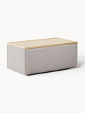 Lennon Sofa Ottoman in Bouclé with Storage — Linen Beige